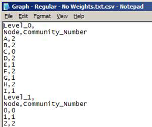 Output File, Text file (*.csv)