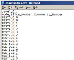 Output File, Text file (*.csv)